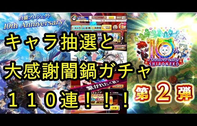 【白猫PJ】１０周年CP第２弾とキャラ抽選と大感謝闇鍋ガチャ１１０連いざ！