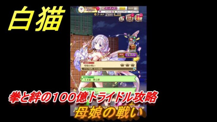 白猫　拳と絆の１００億トライドル攻略　母娘の戦い　ガチャキャラ　ミステア（拳）ティナ（弓）　＃２５　【白猫プロジェクト】