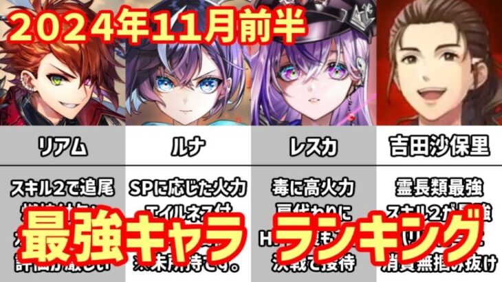 【白猫】最強キャラ ランキング（2024年11月前半）ルナ・レスカ・リアムだけじゃなく吉田沙保里まで参戦！ティナ＆ミステアはどうなってしまうのか？衝撃のバトルが始まるっ！