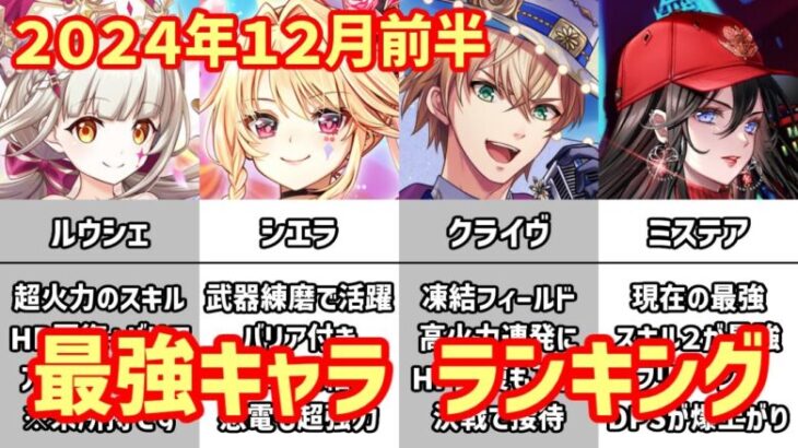 【白猫】最強キャラ ランキング（2024年12月前半）赤字＆闘覇祭が更なるインフレを呼ぶ？ルウシェ・クライヴ・シエラの評価がまさに今の白猫の現状です。クリスマスに正月、間違いなく荒れます！