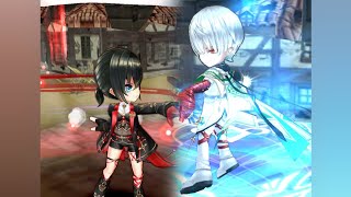 【白猫】星55 推しラブクエスト 応用 & Hell 神域の征戦 單騎Ver.:#アイシャ(G槍); #ジュダ(G輝剣):Lv.9999 キングコスモ白武者(弱点, HP4京))|#白猫プロジェクト