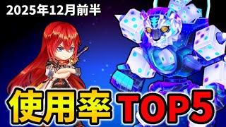 【白猫】決戦使用率ランキング!コスモダイスゴッド(2025年12月前半)