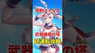 【白猫】双剣ファリエで武器練磨の塔の攻略、操作感と火力で超ド安定！