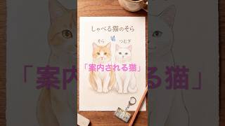「案内される猫」白猫つむぎと青い蝶々｜しゃべる猫のそら