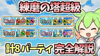 【白猫】周回を楽に! 新たな練磨の超級の斬・打・突・魔を計8パーティ(アタッカー被りなし)で攻略・解説!(虹たぬきの制限時間内で)